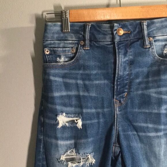 American Eagle jeans women's size 2 long 2L blue curvy super hi-rise jeg… - Picture 13 of 16